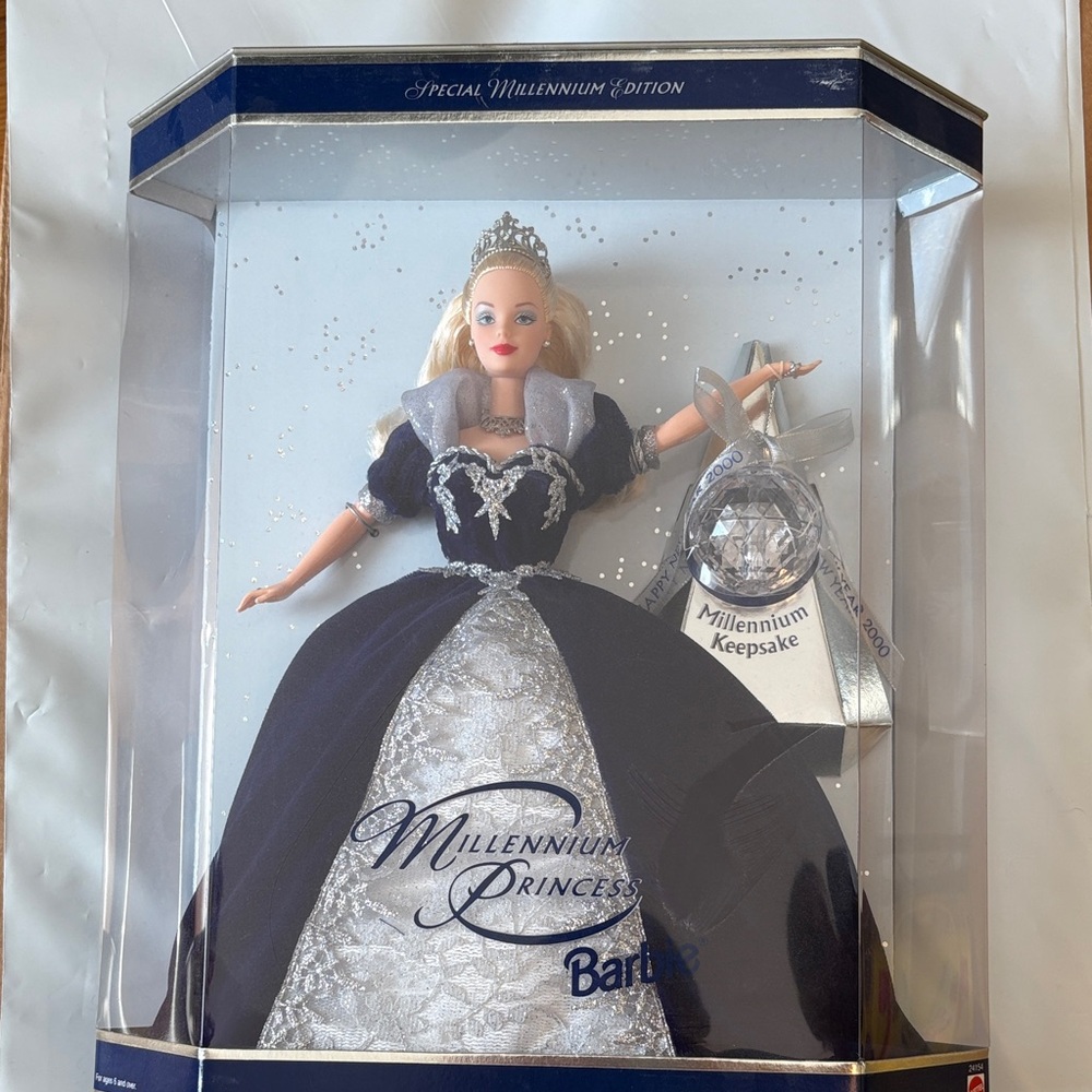 Barbie Millennium Princess in Navy and Silver Gown original box NRFB
